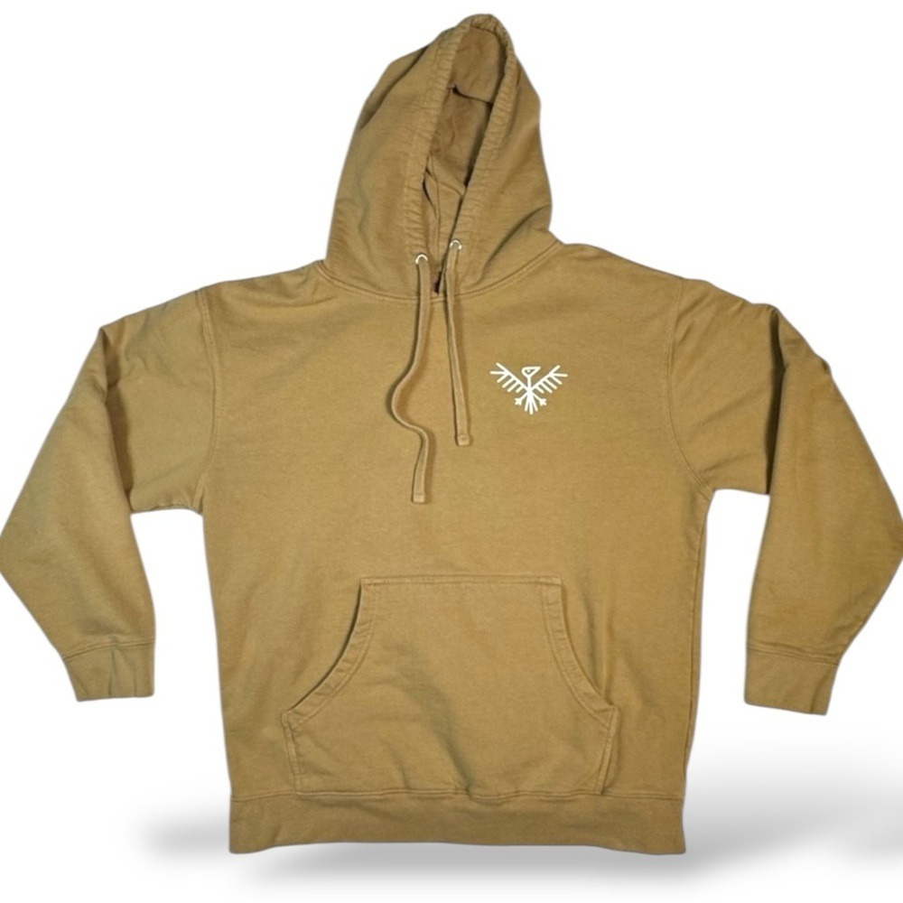 Bozeman Montana Nordic Men's Tan Hoodie Size Medium - Picture 2 of 8